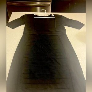 INC International Concepts Black Bodycon Dress Square Neck 3/4 Sleeve